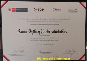 La rete della salute Churcampa, Perù, riceve il premio nazionale in interculturalità